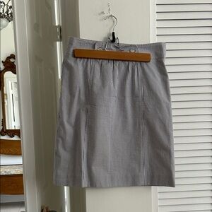 Brooks Brothers Black and White Pinstripe Pencil Skirt